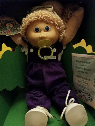 Vintage Coleco Cabbage Patch Kids Doll 1985 Ella Janet /pacifier