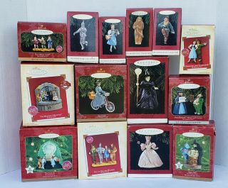 Vintage Wizard Of Oz Hallmark Keepsake 14 Assorted Ornaments 3 W/ Lights