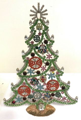 Stunning Rhinestone Christmas Tree - Stand Up Husar.  D - K - 859