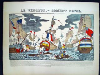 Vintage Imagerie Pellerin Le Vendeur.  - Combat Naval Inv1732
