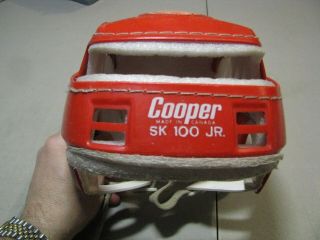 Rare Vintage Red Cooper Sk100 Jr Hockey Helmet Hurling Skateboard Canada