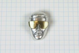 Linda Hesh ' s Cool Bob sterling silver & brass pin - Artist made & 3
