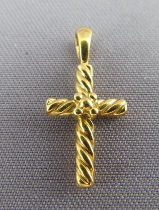 Vintage D.  Y.  David Yurman 750 18k Yellow Gold Cross Pendant