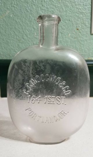 Rare Clear Pint Picnic Flask 1880 