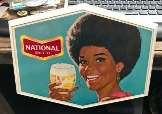Vintage National Beer Advertising Sign Black Girl - Black Americana Baltimore Md
