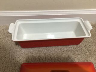 VINTAGE LE CREUSET CAST IRON ENAMEL FLAME ORANGE PATE TERRINE PAN LOAF PAN 12” 5