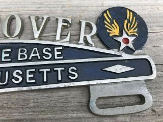 Vintage Military Westover AFB Base Chicopee Ma License Plate Topper 4