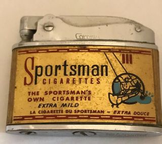 Vintage Sportsman Cigarettes Lighter Flat Advertising Collectible Item