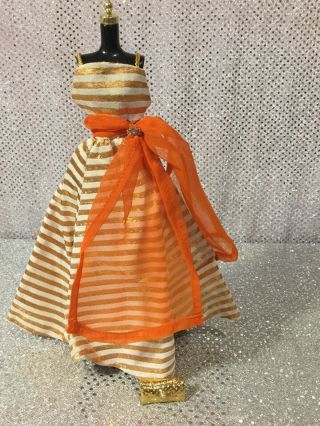 Vintage 1965 Holiday Dance Dress And Sash Barbie Fashion Outfit 1639