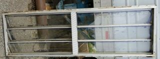 Vintage Camper Camping Trailer Rv 3 Panel Crank Window Glass Louvered 71.  5x21.  5