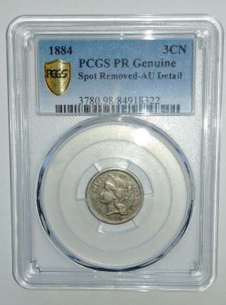 Rare Proof 1884 Three 3 Cent Nickel,  Pcgs - Slb91