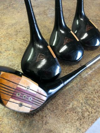 Vintage Macgregor Tourney M75 Persimmon Woods 1 - 2 - 3 - 4 All Matching Serial Number