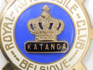 Vintage Brass Royal Automobile Club Belgique Katanga Car Badge Auto Emblem 3