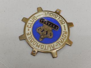 Vintage Brass Royal Automobile Club Belgique Katanga Car Badge Auto Emblem 6