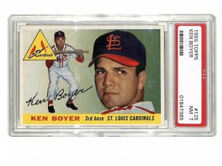 1955 Topps 125 Ken Boyer Vintage Card Psa 7 Cardinals