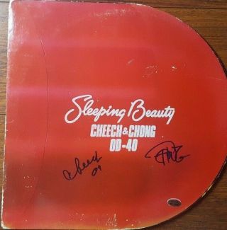 Vintage " Cheech And Chong " Hand Signed Album Cover Paas