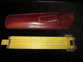 Vintage Pickett N600 - Es Slide Rule Log Speed Model With Leather Case