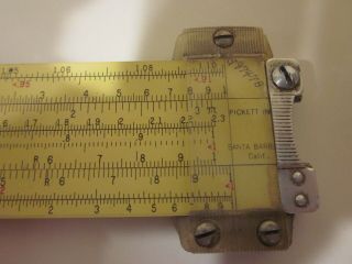 Vintage Pickett N600 - ES Slide Rule Log Speed Model with Leather Case 4