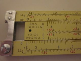 Vintage Pickett N600 - ES Slide Rule Log Speed Model with Leather Case 5