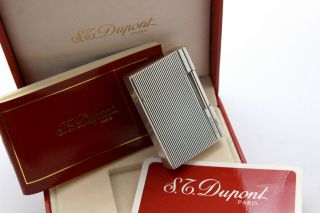 S.  T.  Dupont Gatsby Lighter - Rare Silver Plated Godron - 90 