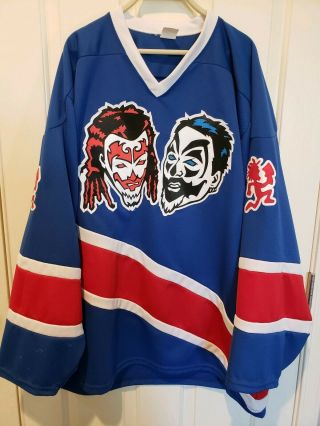 Vtg Psychopathic Records Icp Insane Clown Posse Hockey Jersey Xl Red White Blue