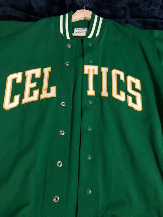 Vintage Authentic 1980s Boston Celtics Home Sand - Knit Jacket Sz 44 Large Medium