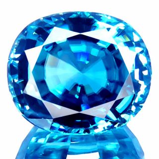 8.  22ct If Flawless Dazzling Earth Mined Natural 5a,  Blue Zircon Rare Gemstone