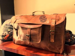 Bag Leather Duffle Travel Men Luggage Gym Vintage Weekend Overnight "