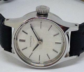 Vintage Women ' s LONGINES Mechanical Watch.  19mm Case.  Silver Dial. 2