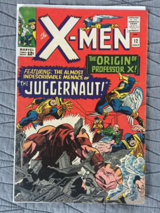Rare 1965 Silver Age X - Men 12 Key 1st Juggernaut Professor X Complete