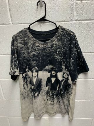 Vintage Beatles T Shirt All Over Print Mens Size Xl 90s Rock Tee