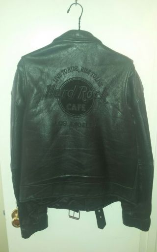 Hard Rock Cafe Los Angeles Vintage Mens Leather Biker Jacket Size Xl