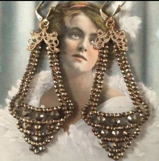 Antique Georgian,  Victorian French Cut Steel Ooak Assemblage Handmade Earrings