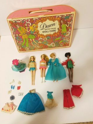 Vintage Dawn And Her Friends Doll Case With Dolls And Accessories Kiddle Kologne