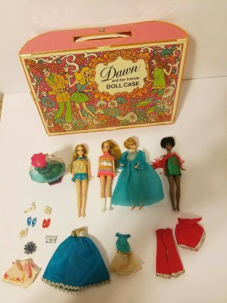 Vintage Dawn And Her Friends Doll Case With Dolls and Accessories Kiddle Kologne 2