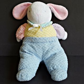 Vintage Eden Pastel Terrycloth Bunny Rabbit Plush Waffle Baby Stuffed Animal Toy