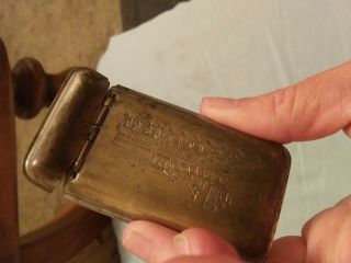 Vintage Brass Anheuser Busch Budweiser Match Holder Safe Antique Pre Prohibition 3