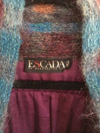 Escada By Margaretha Ley Wool Mohair Jacket Cardigan West Germany Vintage Multic 2