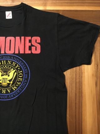 Vintage Ramones 20th Anniversary (1974 - 1994) T - shirt Size XL Punk CBGB 5