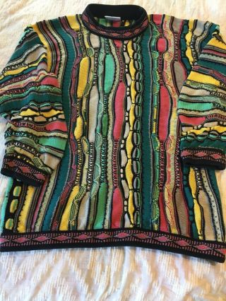 Rare 90s Vintage Coogi Australia Pastel Biggie Mcgregor Sweater Large Vaporwave