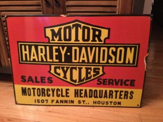 Vintage Harley Motorcyle Dealer Sign