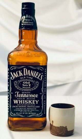 Vintage Jack Daniels Advertising Display Old No.  7 Glass Bottle 20 " Large