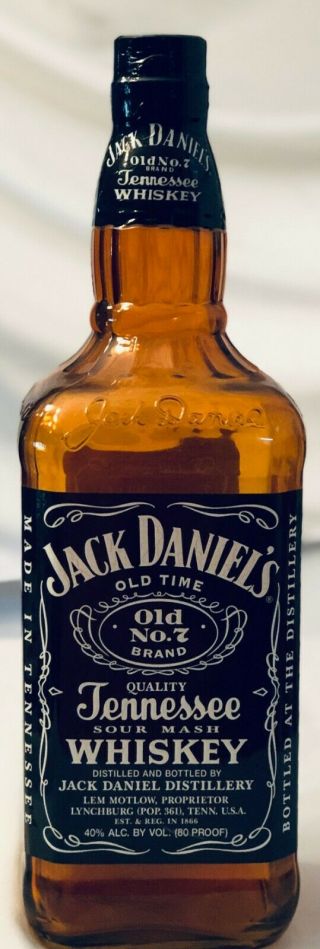 Vintage Jack Daniels Advertising Display Old No.  7 Glass Bottle 20 