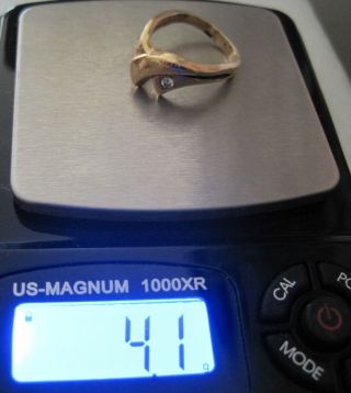 14kt Gold W/ Diamond Vintage Ladies Ring Signed Cto Mvo 4.  1 Grams