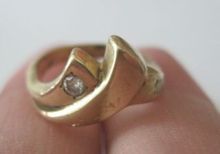 14KT Gold w/ Diamond Vintage Ladies Ring signed cTo MVO 4.  1 grams 3