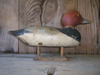 Antique - Vintage - Factory - Mason - Redhead - Old - Wooden Duck Decoy