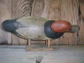 Antique - Vintage - Factory - Mason - Redhead - old - Wooden duck decoy 2