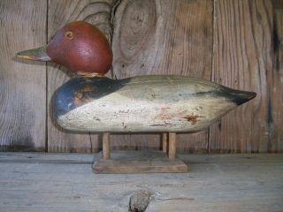 Antique - Vintage - Factory - Mason - Redhead - old - Wooden duck decoy 3