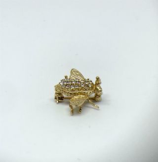 Vintage 14K Yellow Gold and Diamond Bee Pin/Pendant/Brooch 3