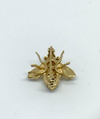 Vintage 14K Yellow Gold and Diamond Bee Pin/Pendant/Brooch 4